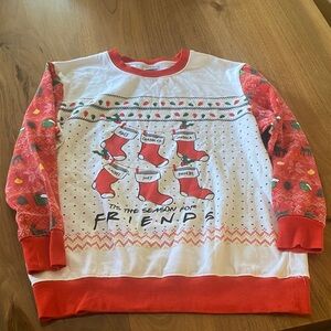 Ugly Christmas Sweater “Friends” theme sweatshirt. Size L